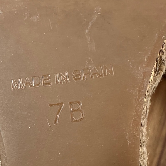 Tory Burch Adonis Tan Criss Cross Platform Espadrille Wedge Sandals size 7B - Picture 10 of 14